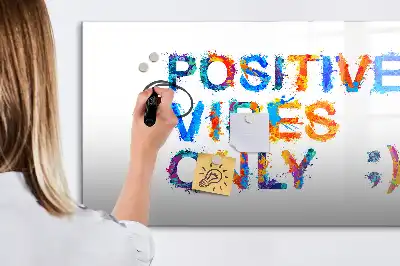 Magnetisch glazen schrijfbord voor notities en foto's met positieve quote