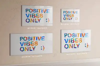 Magnetisch glazen schrijfbord voor notities en foto's met positieve quote