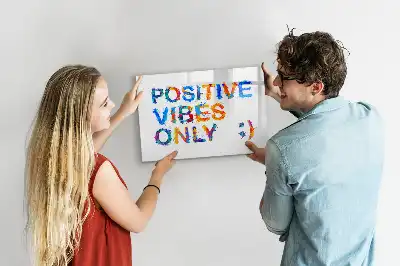 Magnetisch glazen schrijfbord voor notities en foto's met positieve quote