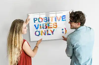 Magnetisch glazen schrijfbord voor notities en foto's met positieve quote