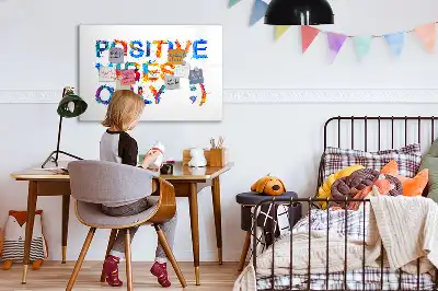 Magnetisch glazen schrijfbord voor notities en foto's met positieve quote