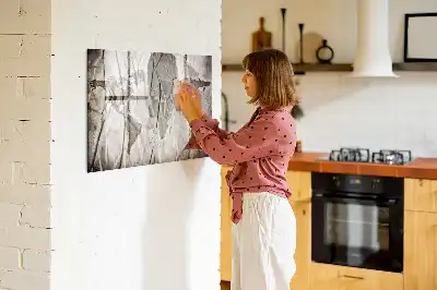 Beschrijfbaar glazen magneetbord met wereldkaart motief