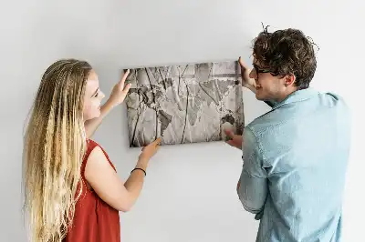 Beschrijfbaar glazen magneetbord met wereldkaart motief