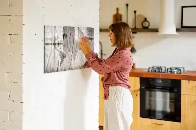 Beschrijfbaar glazen magneetbord met wereldkaart motief