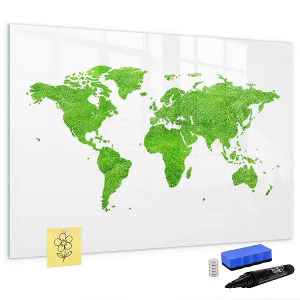 Magnetisch glazen schrijfbord met print van groen gras