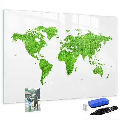 Magnetisch glazen schrijfbord met print van groen gras