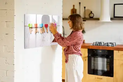 Beschrijfbaar glazen magneetbord met familie design