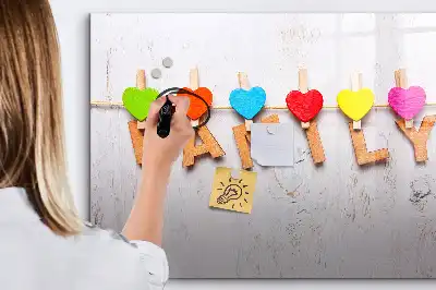 Beschrijfbaar glazen magneetbord met familie design
