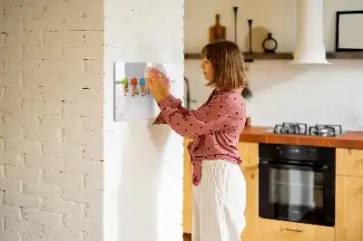 Beschrijfbaar glazen magneetbord met familie design