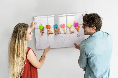 Beschrijfbaar glazen magneetbord met familie design