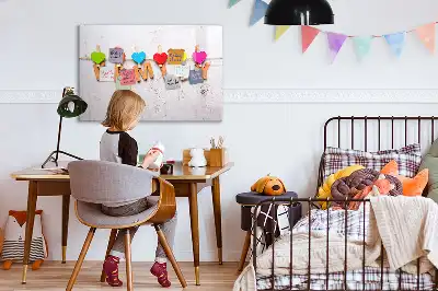 Beschrijfbaar glazen magneetbord met familie design