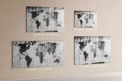 Wereldkaart op hout magnetisch glazen schrijfbord voor notities en foto's