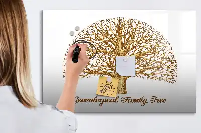 Beschrijfbaar glazen magneetbord met design oude stamboom