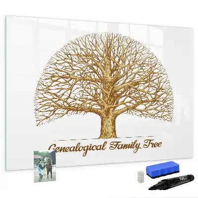 Beschrijfbaar glazen magneetbord met design oude stamboom