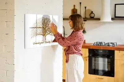 Beschrijfbaar glazen magneetbord met design oude stamboom