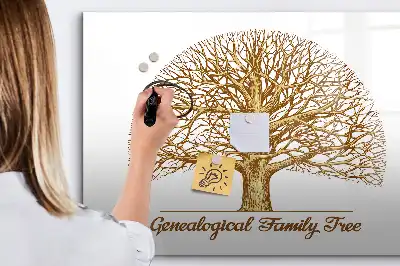 Beschrijfbaar glazen magneetbord met design oude stamboom