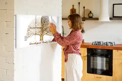 Beschrijfbaar glazen magneetbord met design oude stamboom