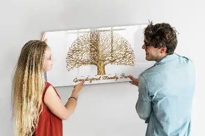 Beschrijfbaar glazen magneetbord met design oude stamboom