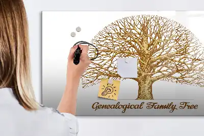 Beschrijfbaar glazen magneetbord met design oude stamboom