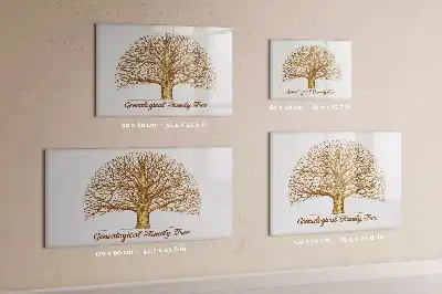 Beschrijfbaar glazen magneetbord met design oude stamboom