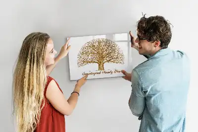 Beschrijfbaar glazen magneetbord met design oude stamboom