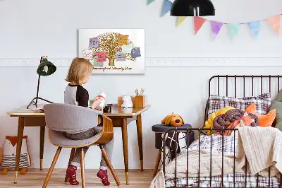 Beschrijfbaar glazen magneetbord met design oude stamboom