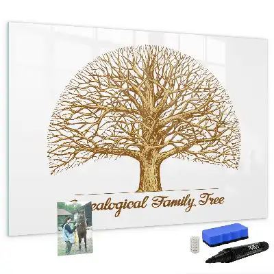 Beschrijfbaar glazen magneetbord met design oude stamboom