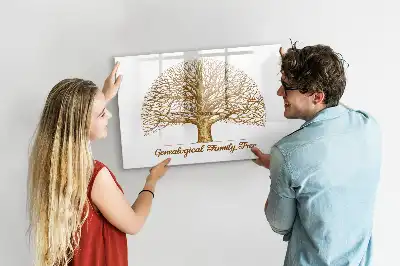 Beschrijfbaar glazen magneetbord met design oude stamboom