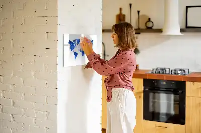 Beschrijfbaar glazen magneetbord met kosmische wereldkaart design