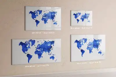 Beschrijfbaar glazen magneetbord met kosmische wereldkaart design