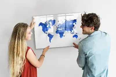 Beschrijfbaar glazen magneetbord met kosmische wereldkaart design
