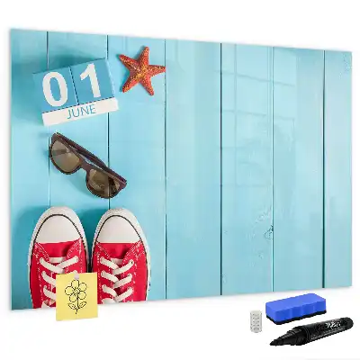 Beschrijfbaar glazen magneetbord met design Eerste zomerdag