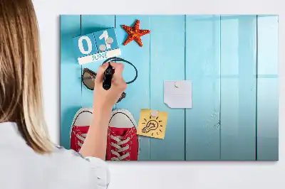 Beschrijfbaar glazen magneetbord met design Eerste zomerdag