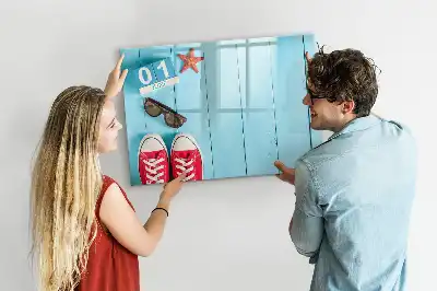 Beschrijfbaar glazen magneetbord met design Eerste zomerdag