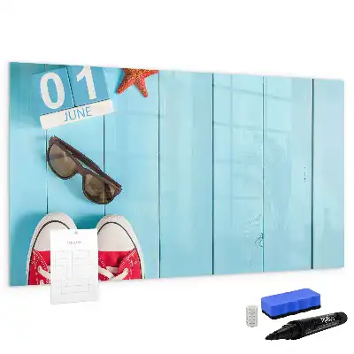 Beschrijfbaar glazen magneetbord met design Eerste zomerdag
