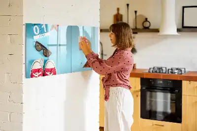 Beschrijfbaar glazen magneetbord met design Eerste zomerdag