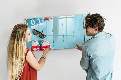 Beschrijfbaar glazen magneetbord met design Eerste zomerdag