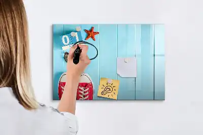 Beschrijfbaar glazen magneetbord met design Eerste zomerdag