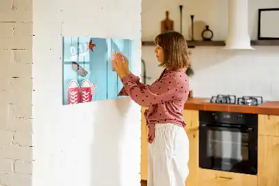 Beschrijfbaar glazen magneetbord met design Eerste zomerdag
