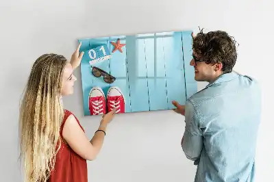 Beschrijfbaar glazen magneetbord met design Eerste zomerdag