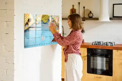 Magnetisch glazen schrijfbord voor notities en foto's voor strandaccessoires