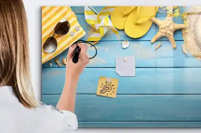 Magnetisch glazen schrijfbord voor notities en foto's voor strandaccessoires