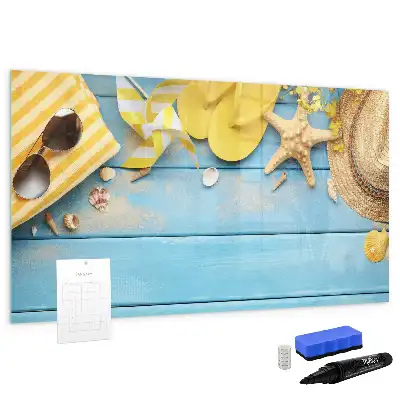 Magnetisch glazen schrijfbord voor notities en foto's voor strandaccessoires
