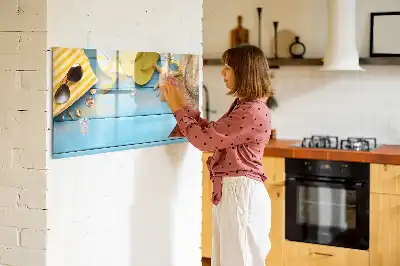 Magnetisch glazen schrijfbord voor notities en foto's voor strandaccessoires