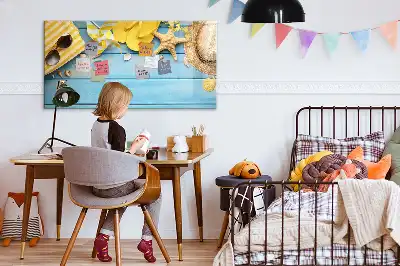 Magnetisch glazen schrijfbord voor notities en foto's voor strandaccessoires