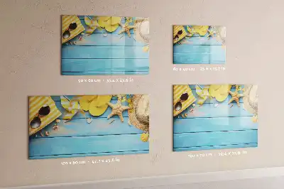 Magnetisch glazen schrijfbord voor notities en foto's voor strandaccessoires