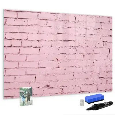 Beschrijfbaar glazen magneetbord met bakstenen muur design