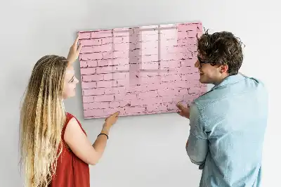Beschrijfbaar glazen magneetbord met bakstenen muur design