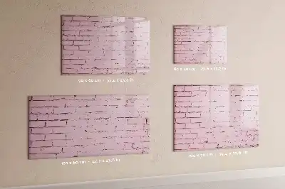 Beschrijfbaar glazen magneetbord met bakstenen muur design