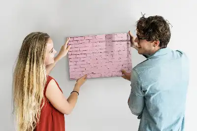 Beschrijfbaar glazen magneetbord met bakstenen muur design